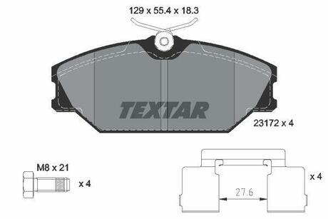 Комплект гальмівних колодок, дискове гальмо TEXTAR 2317203 (фото 1)