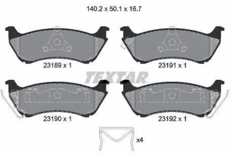 DB Тормозные колодки дисковые передн. W163 ML230-ML320 98- TEXTAR 2318902