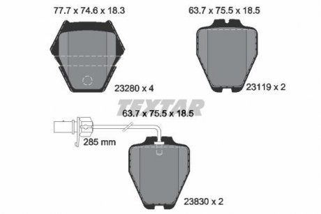 Тормозные колодки, дисковые TEXTAR 2328001 (фото 1)