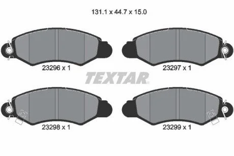 Гальмівні колодки, дискове гальмо (набір) TEXTAR 2329601