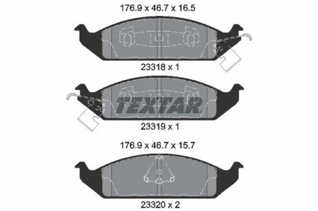 Гальмівні колодки, дискове гальмо (набір) TEXTAR 2331801