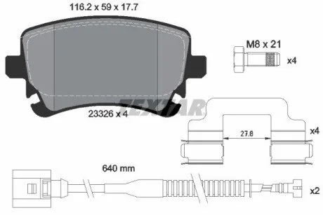 Тормозные колодки VW Phaeton "R "02-16 TEXTAR 2332603