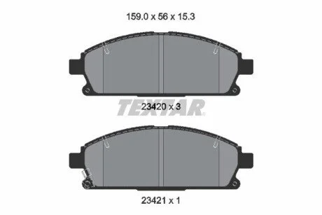 Гальмівні колодки INFINITI/NISSAN Q45/Presage &quot;F &quot;97-&quot;09 TEXTAR 2342006 (фото 1)