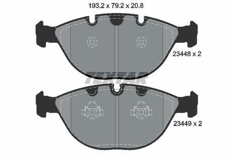 Колодки тормозные дисковые передние BMW X5 (E53) 05/00 - 02/07 TEXTAR 2344801 (фото 1)