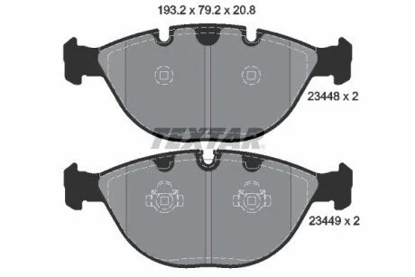 Колодки тормозные дисковые передние BMW X5 (E53) 05/00 - 02/07 TEXTAR 2344801