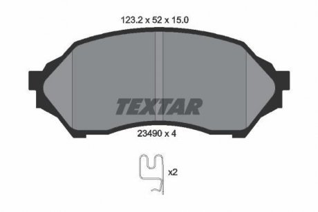 Гальмівні колодки, дискове гальмо (набір) TEXTAR 2349002