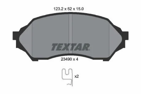 Гальмівні колодки, дискове гальмо (набір) TEXTAR 2349002