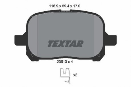 Гальмівні колодки, дискове гальмо (набір) TEXTAR 2351302 (фото 1)