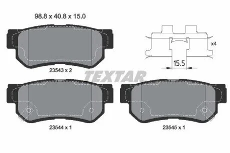 Гальмівні колодки (набір) TEXTAR 2354306