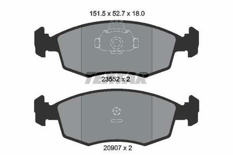 Комплект гальмівних колодок, дискове гальмо TEXTAR 2355202 (фото 1)