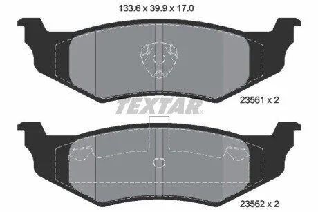 Гальмівні колодки, дискове гальмо (набір) TEXTAR 2356102