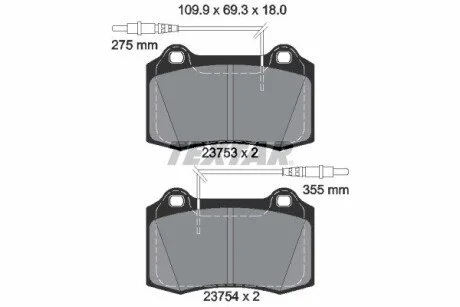 Гальмівні колодки, дискове гальмо (набір) TEXTAR 2375301