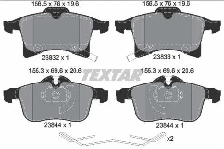 Гальмівні колодки, дискові TEXTAR 2383204
