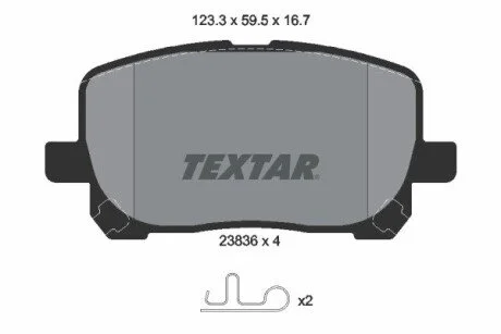 Тормозные колодки TOYOTA Avensis/Corolla/Matrix "F "01-14 TEXTAR 2383601