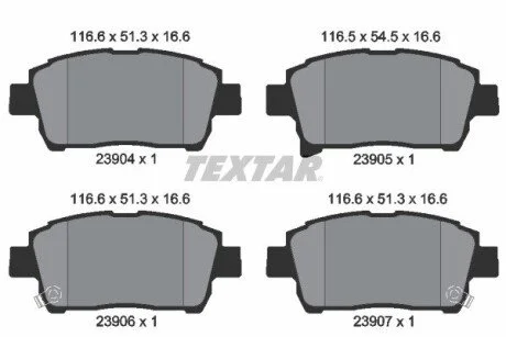 Гальмівні колодки, дискове гальмо (набір) TEXTAR 2390401