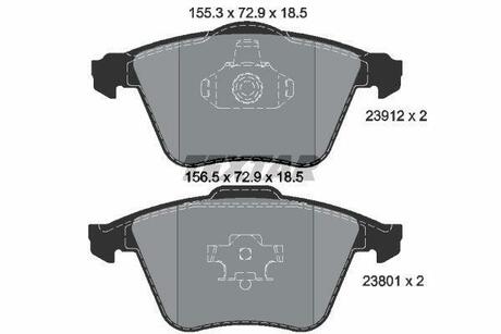 Комплект тормозных колодок, дисковый тормоз TEXTAR 2391201 (фото 1)