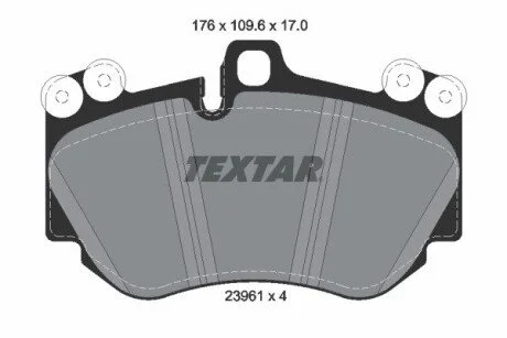 Гальмівні колодки, дискове гальмо (набір) TEXTAR 2396101