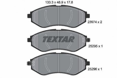 Гальмівні колодки, дискове гальмо (набір) TEXTAR 2397406