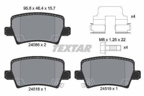 Колодки тормозный задние TEXTAR 2408601