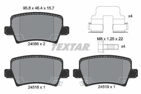 Колодки тормозный задние TEXTAR 2408601