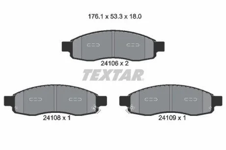 Гальмiвнi колодки к-кт. TEXTAR 2410601