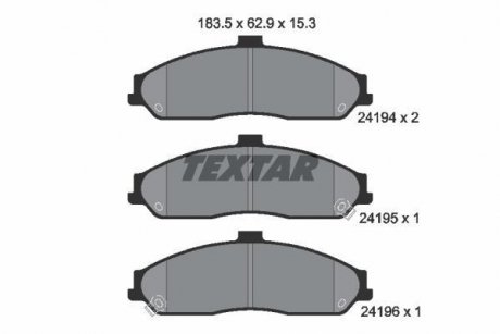 Гальмівні колодки, дискові TEXTAR 2419401