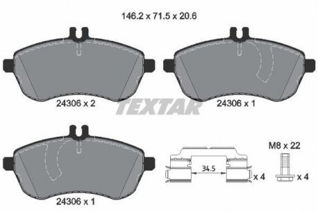 Гальмiвнi колодки дисковi TEXTAR 2430603