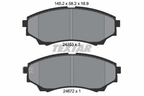 Комплект тормозных колодок, дисковый тормоз TEXTAR 2435301 (фото 1)