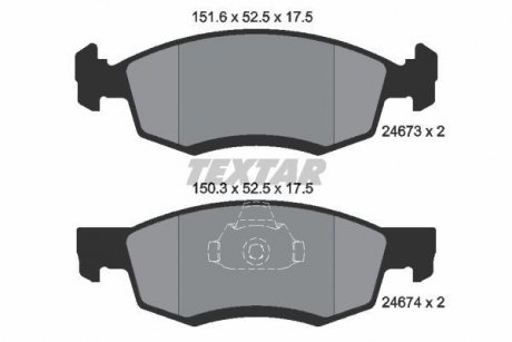 Комплект тормозных колодок, дисковый тормоз TEXTAR 2467301 (фото 1)