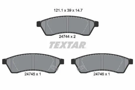Гальмівні колодки, дискове гальмо (набір) TEXTAR 2474401