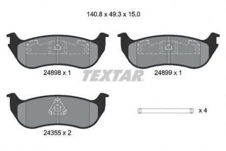 Гальмівні колодки, дискові TEXTAR 2489803