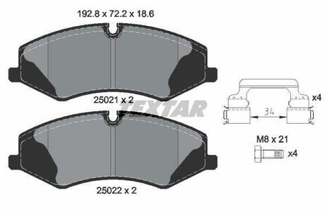 Гальмівні колодки, дискові TEXTAR 2502101 (фото 1)