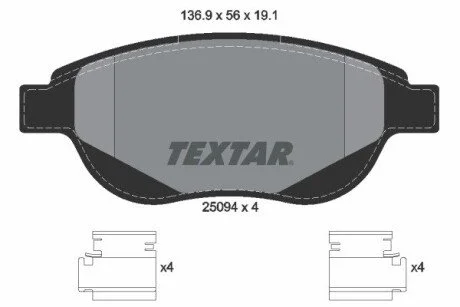 Тормозные колодки, дисковые TEXTAR 2509401