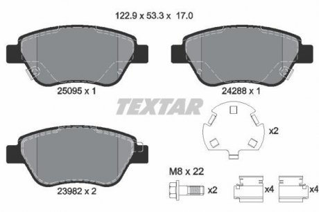 Тормозные колодки, дисковые TEXTAR 2509501