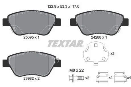 Гальмівні колодки, дискові TEXTAR 2509501