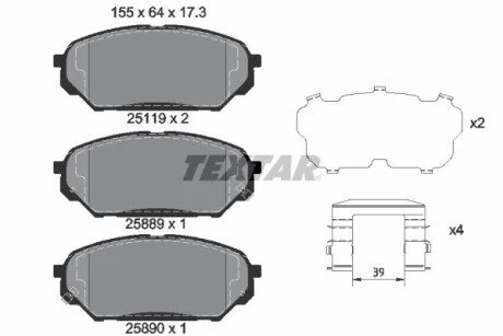 Дисковые тормозные колодки TEXTAR 2511901