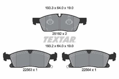 Гальмівні колодки, дискові TEXTAR 2519209