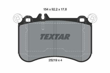 Колодки тормозные дисковые передние MERCEDES W212 11 -> TEXTAR 2521902 (фото 1)