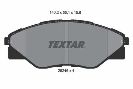 Комплект гальмівних колодок передн, TOYOTA HILUX VII 2.5D 03.05-05.15 TEXTAR 2524601 (фото 1)