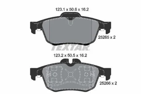 Гальмівні колодки, дискове гальмо (набір) TEXTAR 2526501