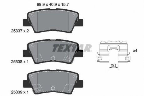 KLOCKI HAM. HYUNDAI T. KONA 1,0-1,6 17- TEXTAR 2533709