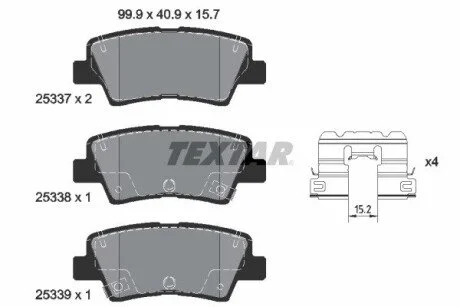 KLOCKI HAM. HYUNDAI T. KONA 1,0-1,6 17- TEXTAR 2533709