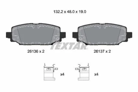 Тормозные колодки, дисковые TEXTAR 2613601