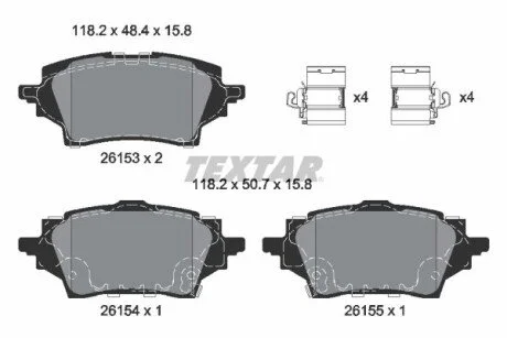 Гальмівні колодки, дискові TEXTAR 2615301