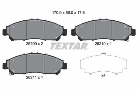 Гальмівні колодки, дискові TEXTAR 2620901