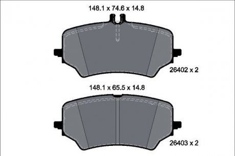 Гальмівні колодки MERCEDES EQE/EQS "R "22>> TEXTAR 2640201