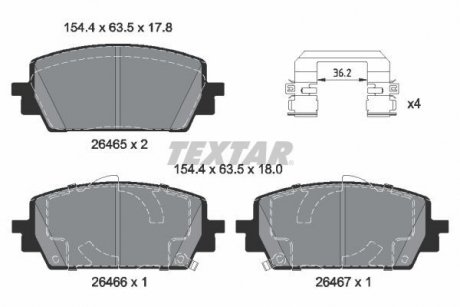 Колодки гальмівні (передні) Hyundai Santa Fe/Kia Sorento 20- TEXTAR 2646501