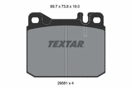 Гальмівні колодки, дискове гальмо (набір) TEXTAR 2958105