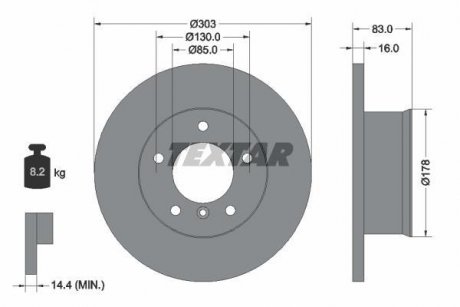 Гальмівний диск TEXTAR 92020300 (фото 1)