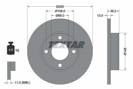 Гальмівний диск TEXTAR 92025900